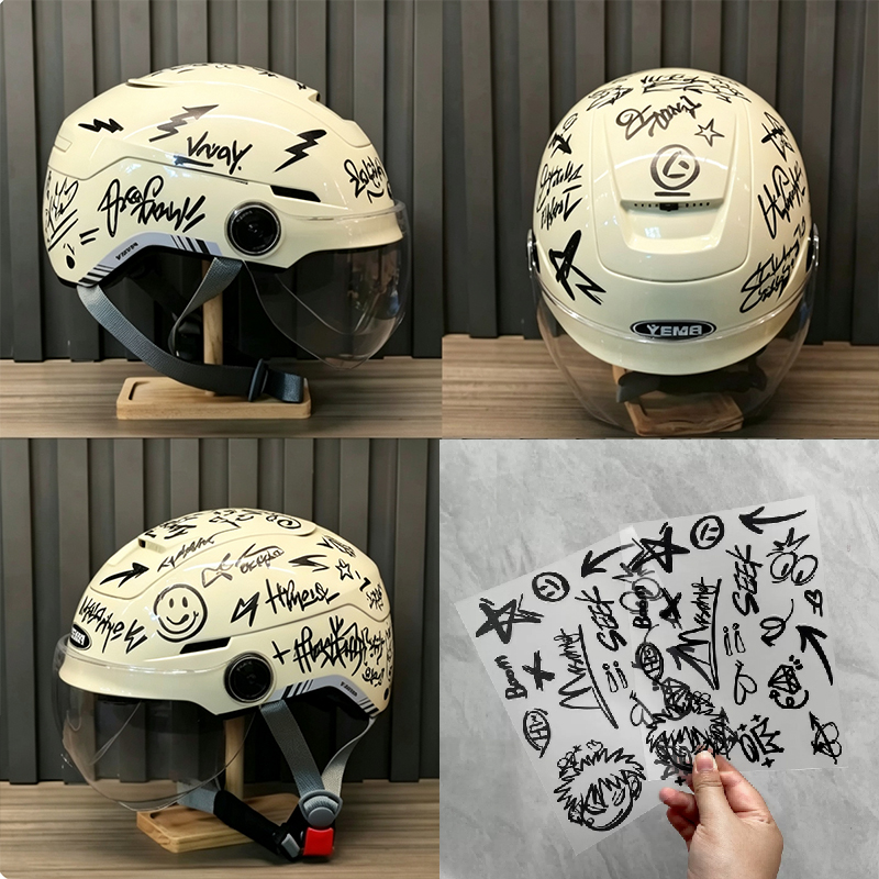 2 szt. zestaw naklejek na kask – Scooter Helmet Set recenzja i cena